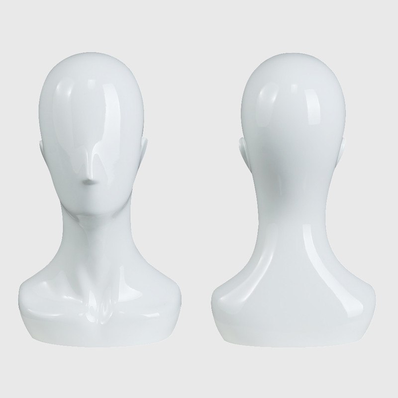 Display glossy  white color mannequin head