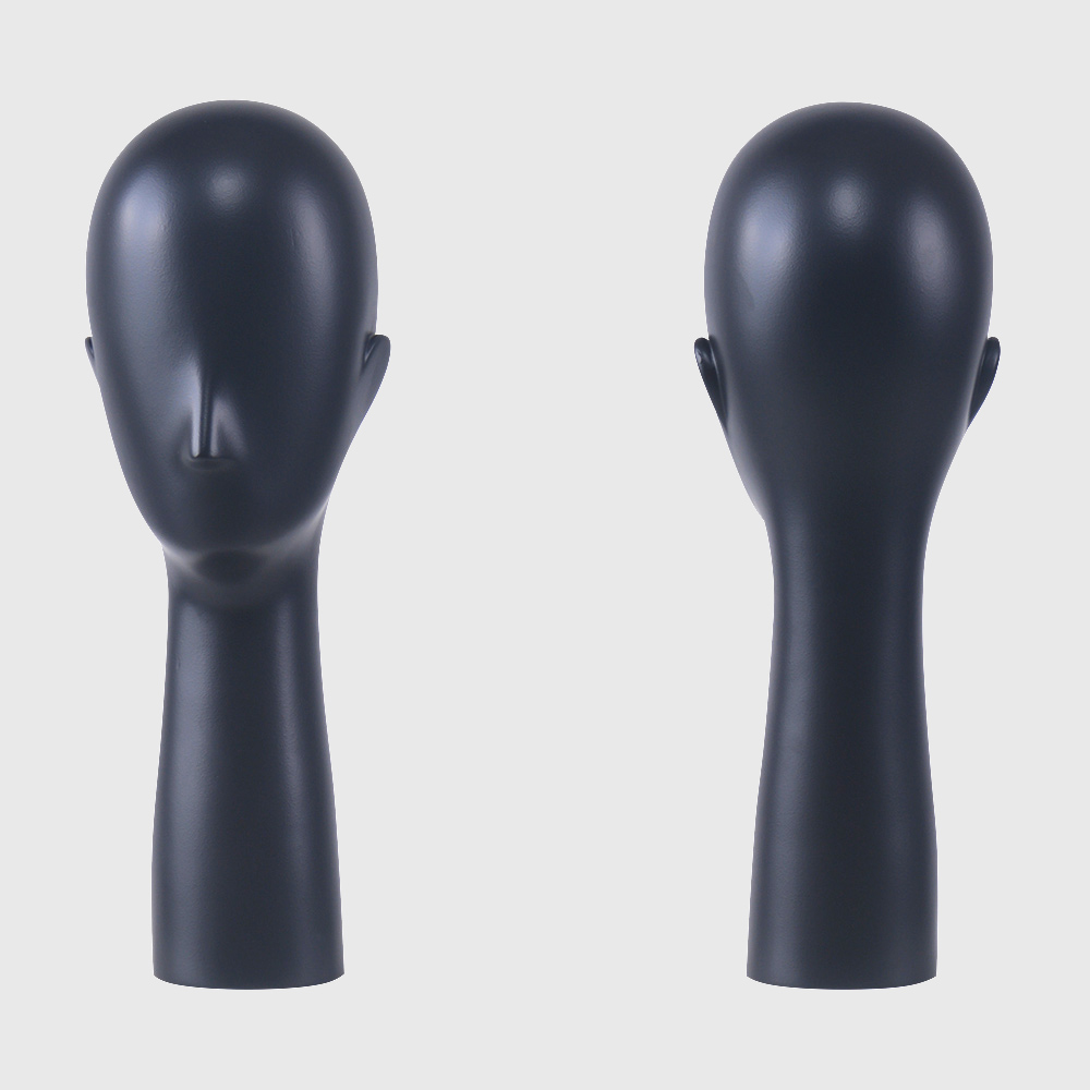 Wholesale long neck black mannequin head