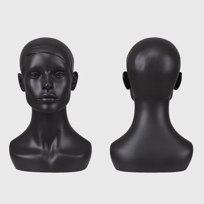 Realistic mannequin head black head mannequin for sale