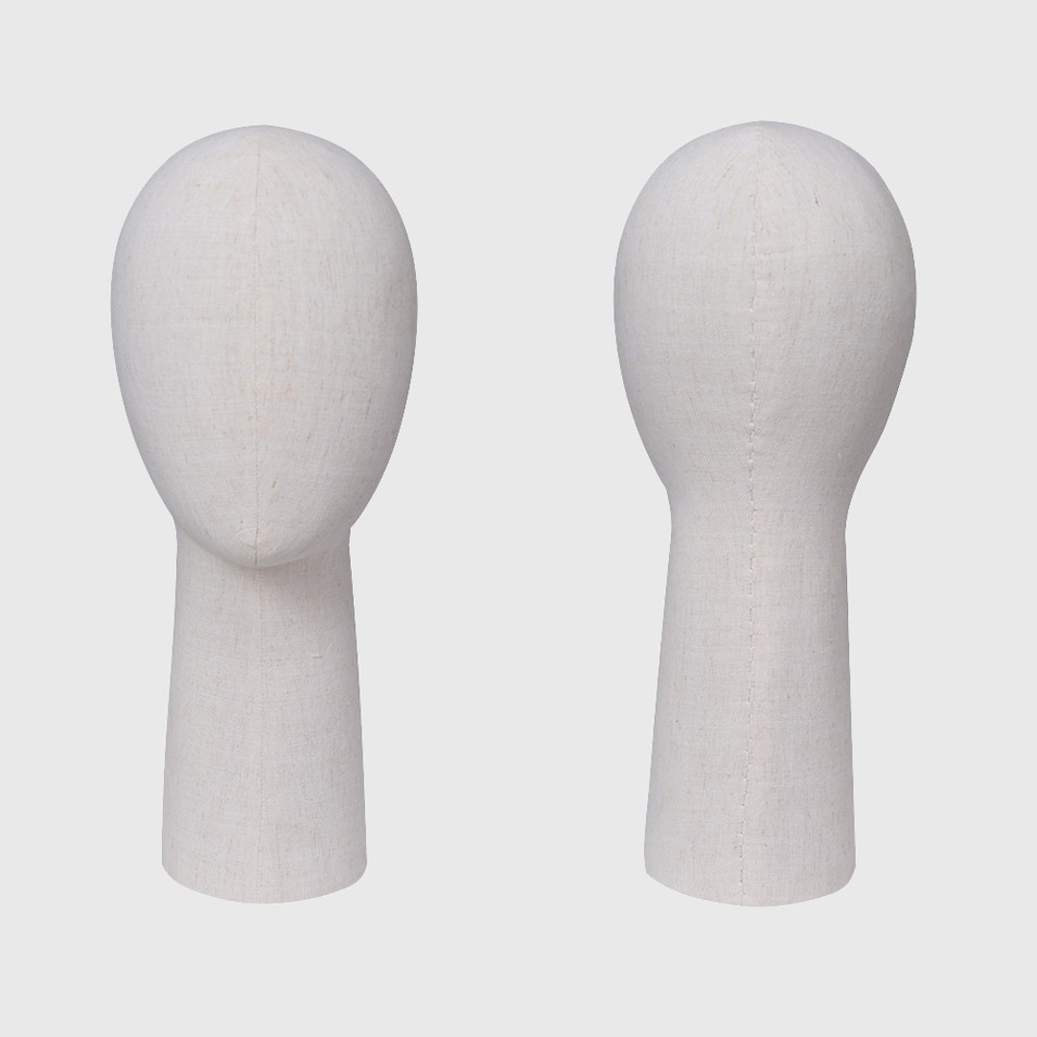 Abstract bald maniquie head with mannequin head fabric