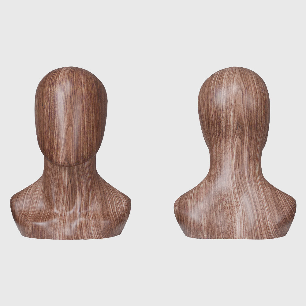 New design male mannequin head wooden color head mannequin