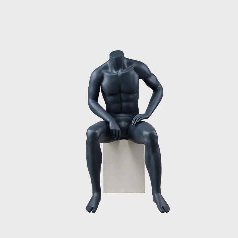 Sitting muscle mannequin black muscle man mannequins on sale