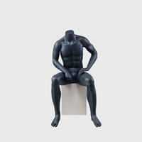 Sitting muscle mannequin black muscle man mannequins on sale