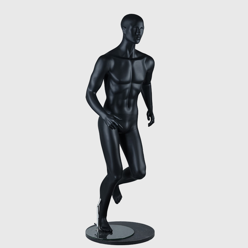 Black sport mannequin male muscle full body running mannequin