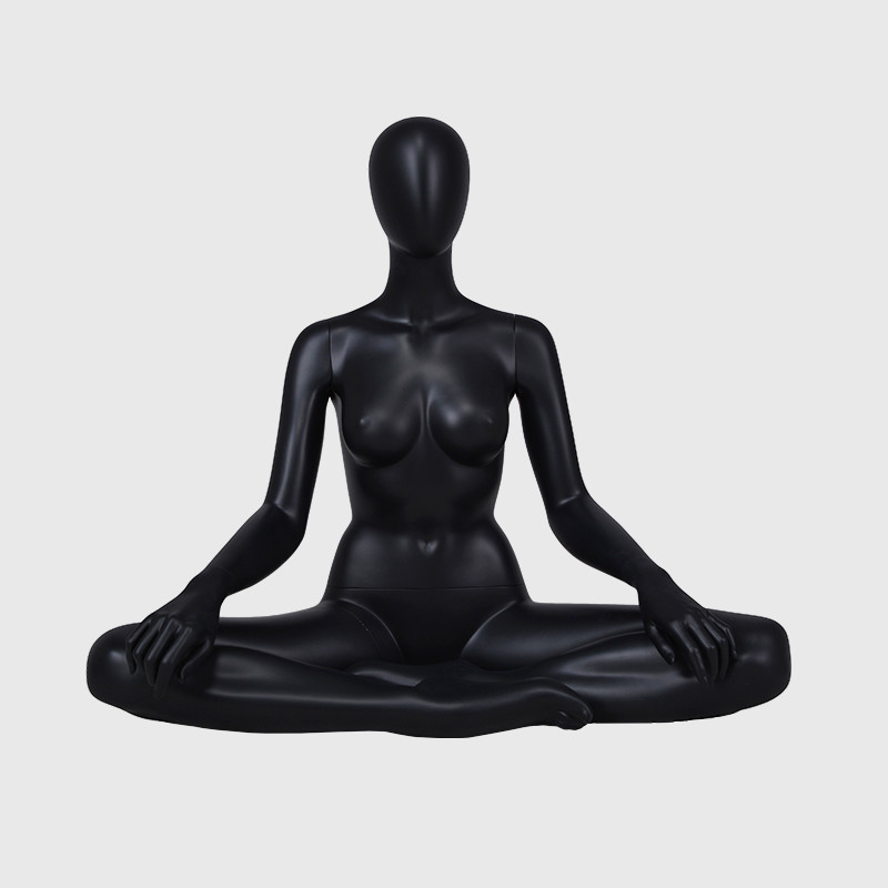 Black sitting mannequin yoga female mannequin