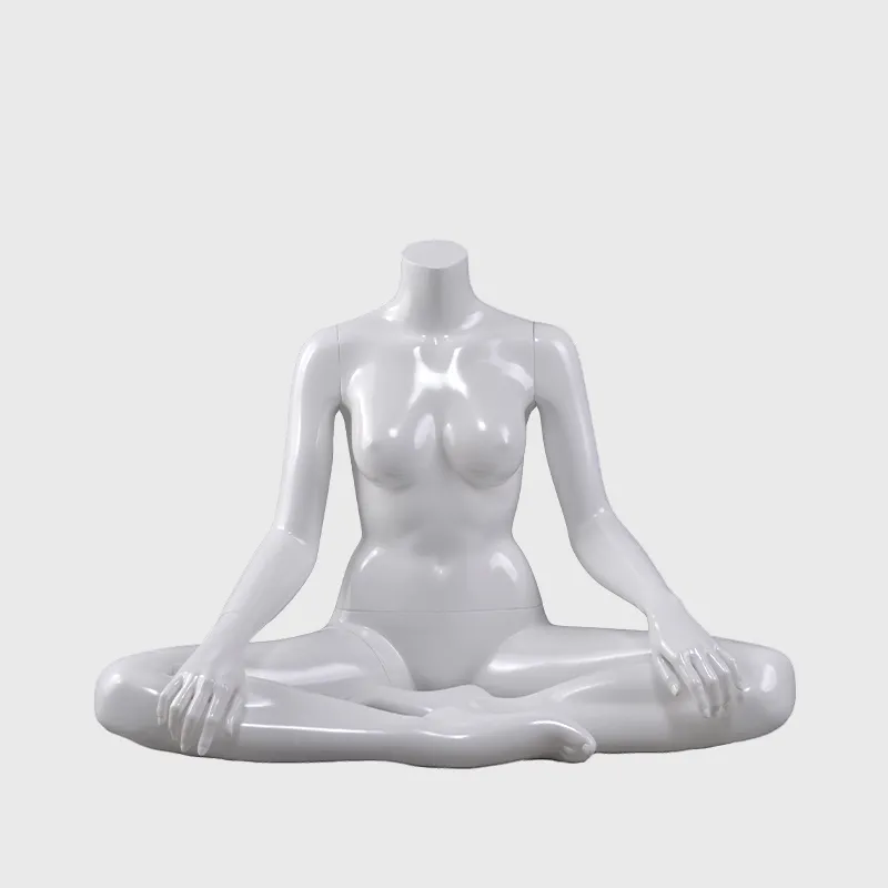 Sitting female yoga headless mannequin
