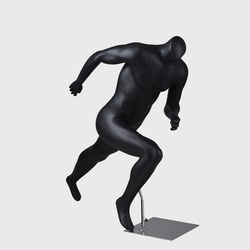 Headless mannequin male sport muscle black mannequin men