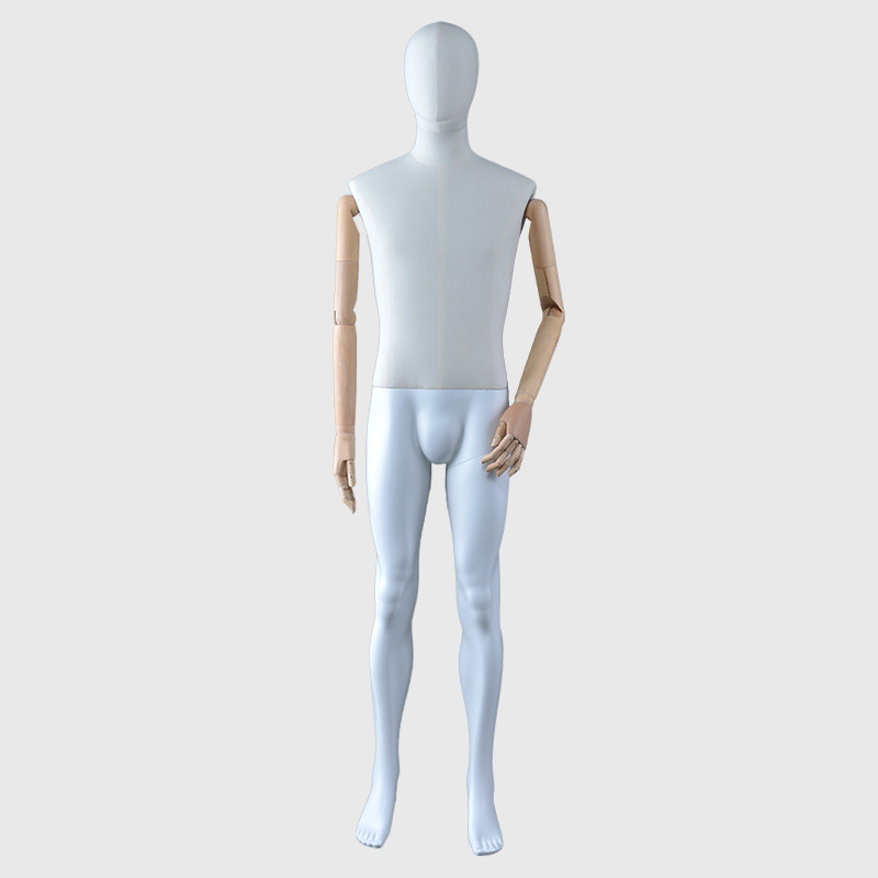 Egg head male mannequin fabric wrapped clothing display mannequin