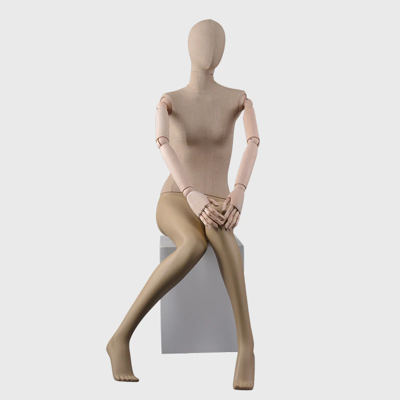 Female plastic abstract mannequin sitting female mannequin