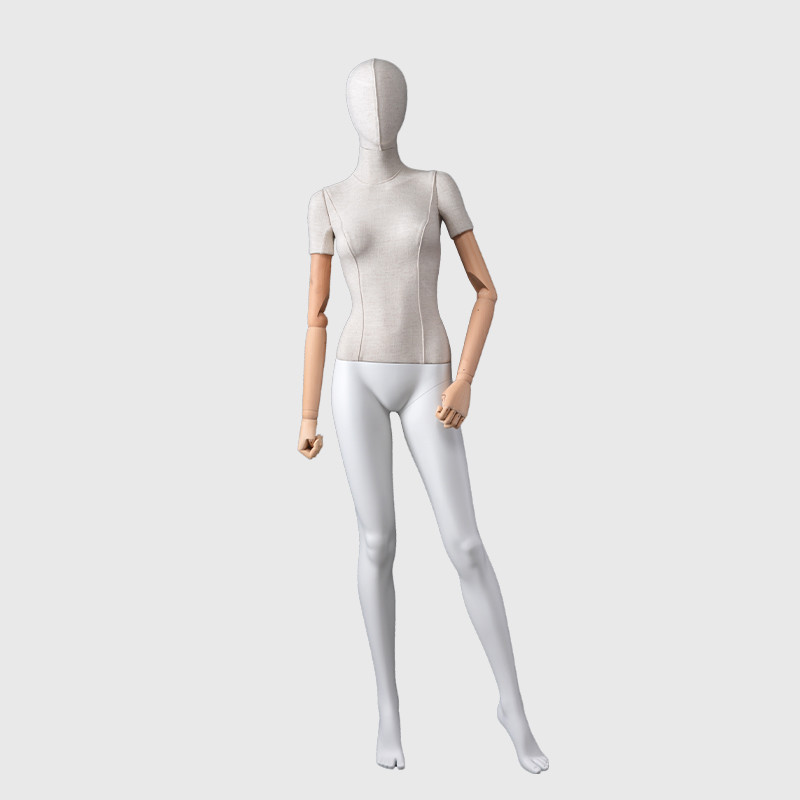 Female mannequin for fashion wood arms,standing female manenquin