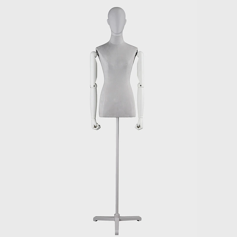 High quality decorative dress form mannequin female with wooden arms